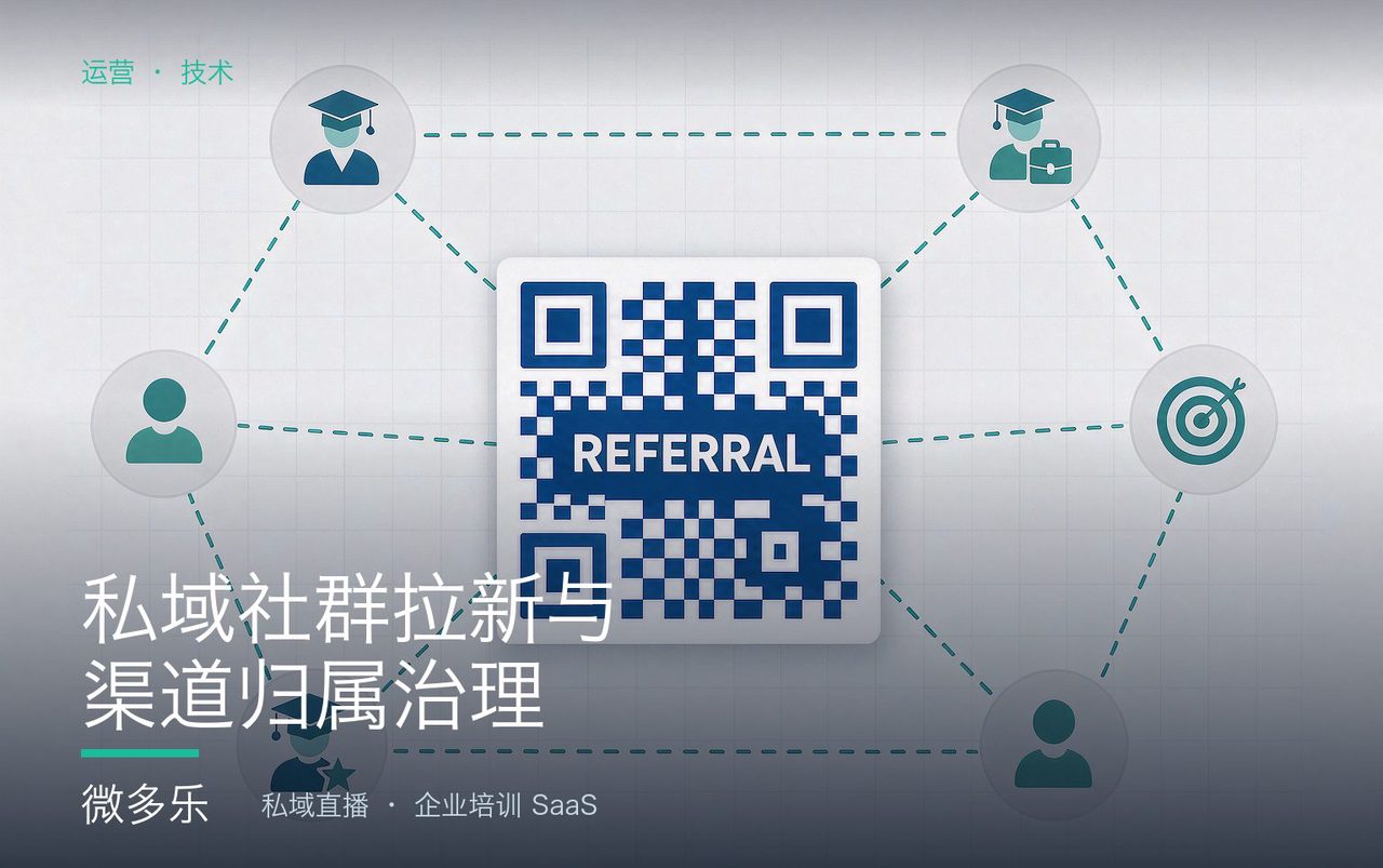 技术方案：私域社群拉新与渠道归属治理——用分享二维码做可控转介绍（基于微多乐能力）