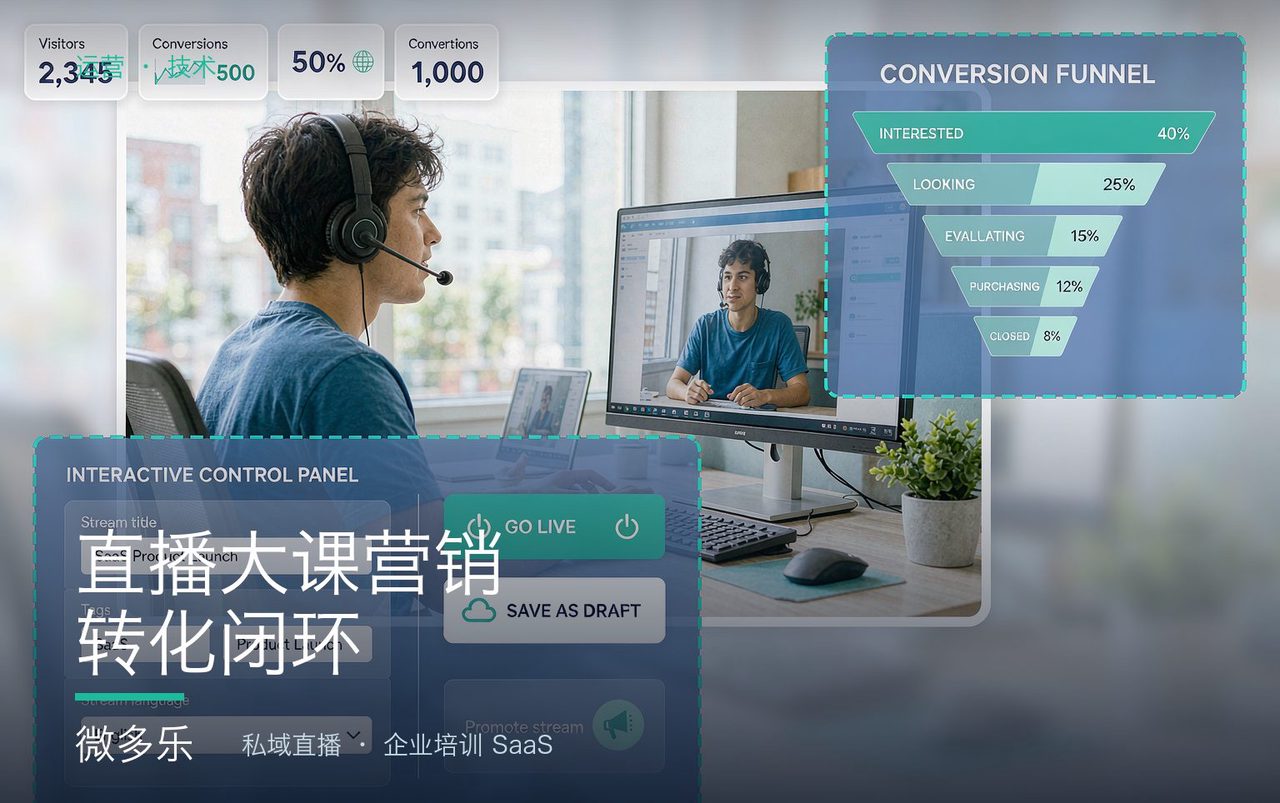 技术方案：直播大课营销转化闭环——从场控互动到转化漏斗（基于微多乐能力）