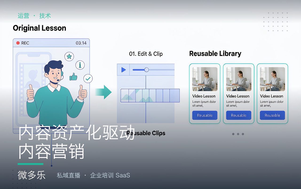 技术方案：内容资产化驱动内容营销——一次直播多次分发（基于微多乐能力）